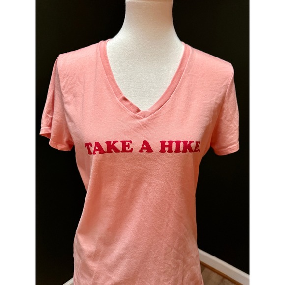 The North Face Pink "Take A Hike" V Neck T-Shirt Women's L - Picture 3 of 7